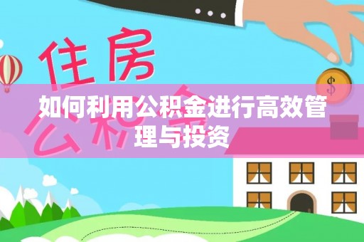 襄汾如何利用公积金进行高效管理与投资